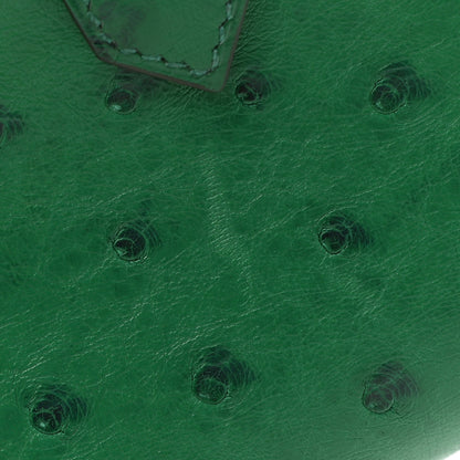 Hermes Ostrich Bearn Compact Wallet Vert Vertigo 7 of 8