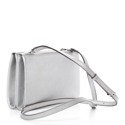 MCM Grained Calfskin Milla Double Crossbody Bag Spike Silver 3 of 12