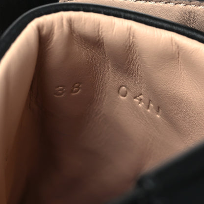 Gucci Calfskin Embroidered Lace Up Combat Ankle Boots 38 Black 7 of 8