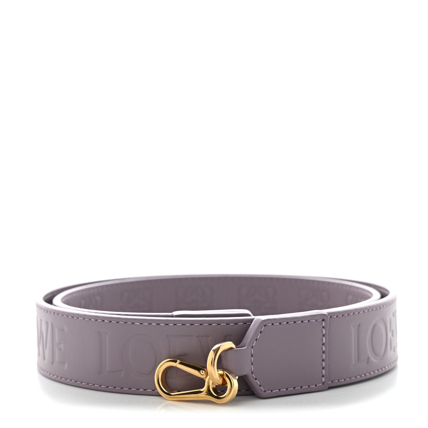 Satin Calfskin Embossed Anagram Strap Pale Aubergine Glaze