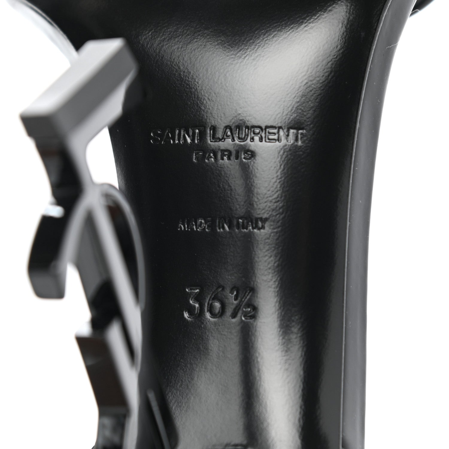 Saint Laurent Patent Calfskin Opyum 110 Sandals 36.5 Black 7 of 8