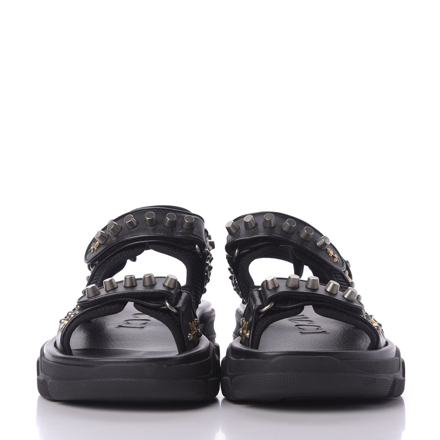Nappa Mesh Studded Mens Aguru Sandals 8 Black