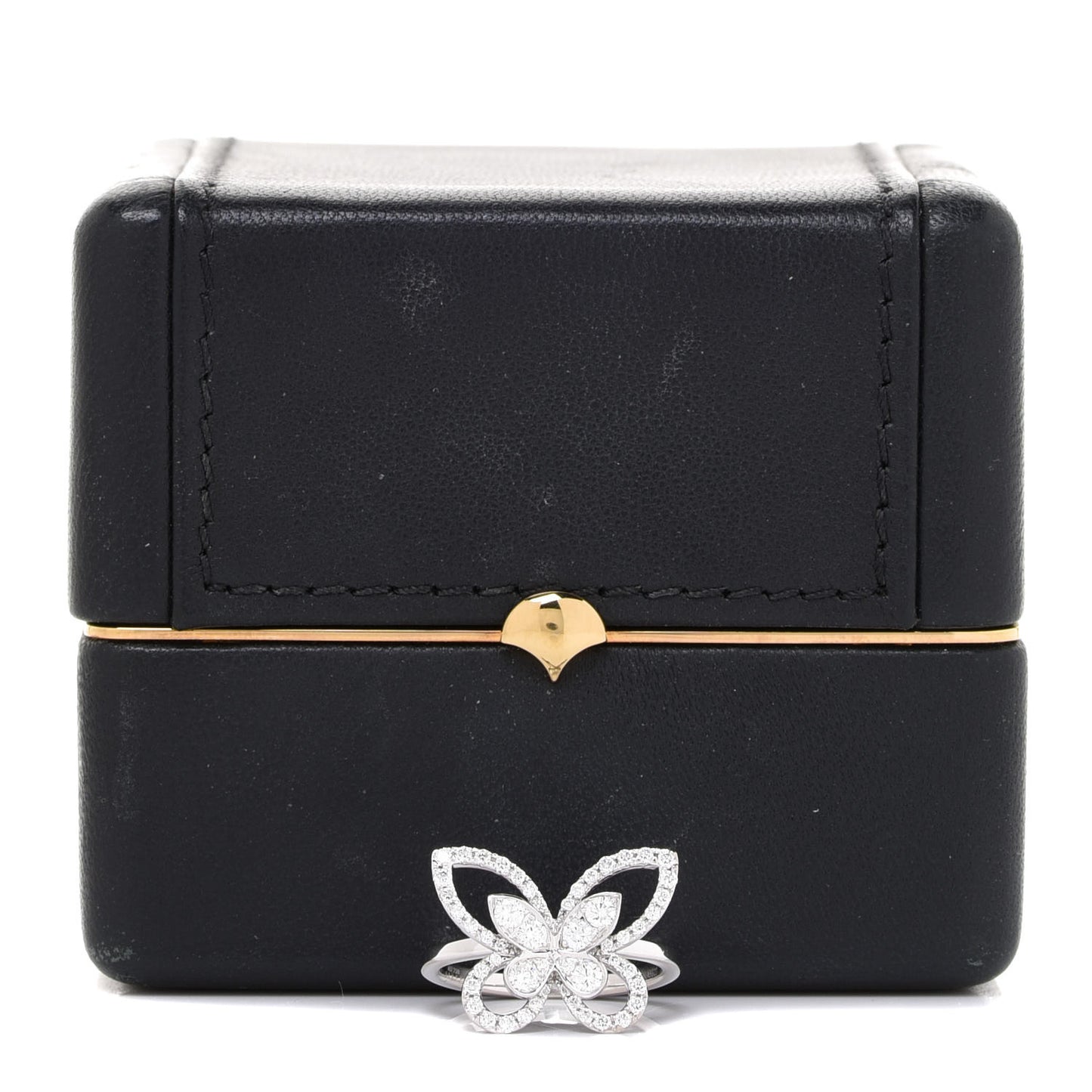 18K White Gold Diamond Butterfly Silhouette Ring 50 5.5