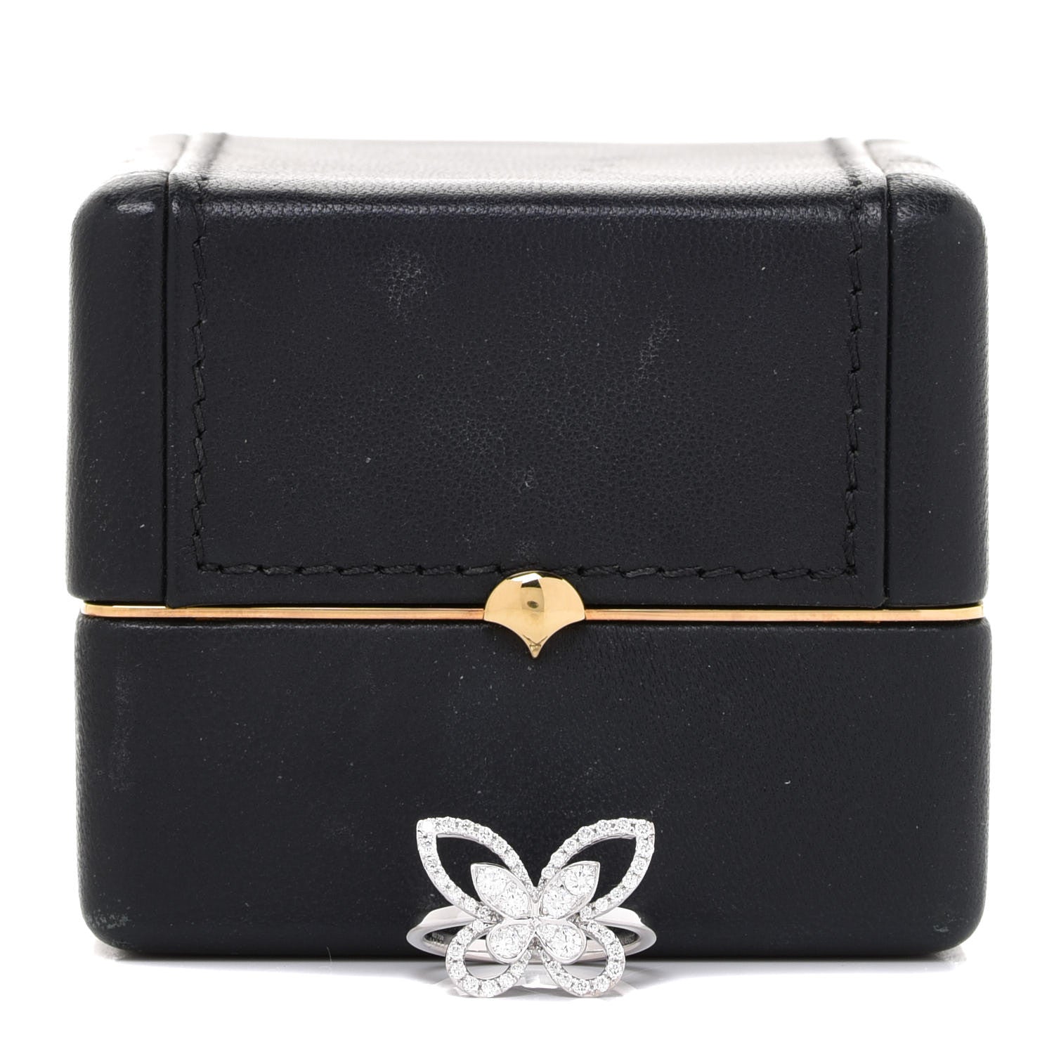 Graff 18K White Gold Diamond Butterfly Silhouette Ring 50 5.5 7 of 7