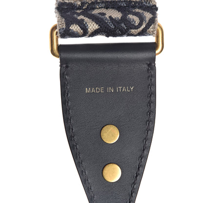 Christian Dior Oblique Studded Shoulder Strap Blue 3 of 3