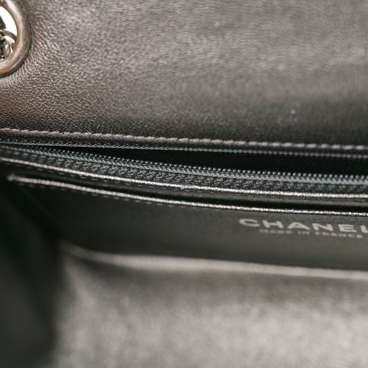 Metallic Sheepskin Quilted 2.55 Reissue Mini Flap Dark Silver