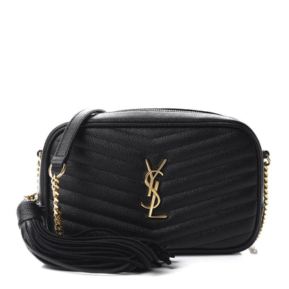 Saint Laurent Grain De Poudre Matelasse Monogram Mini Lou Camera Bag Black 1 of 11