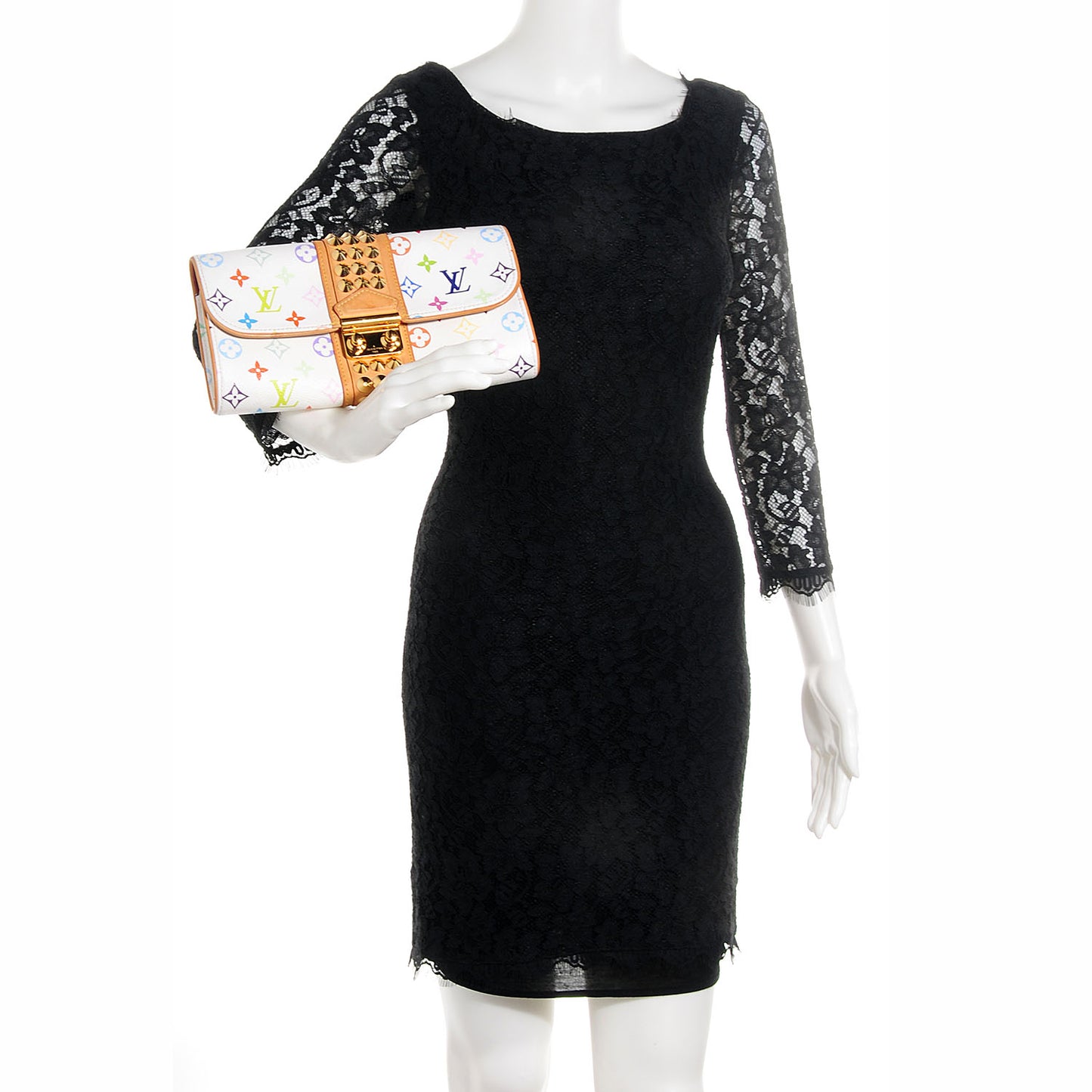 Monogram Multicolor Courtney Clutch White