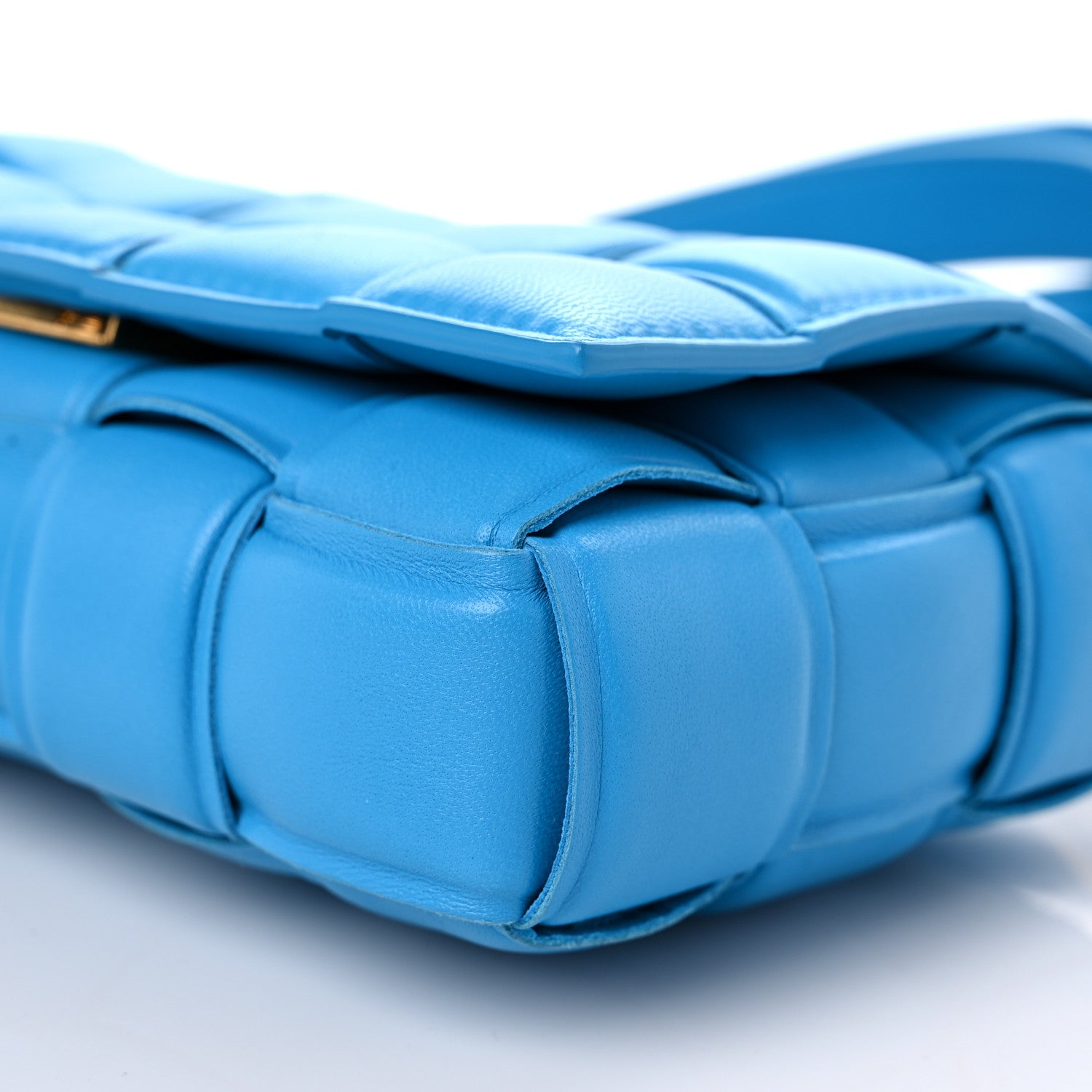 Bottega Veneta Nappa Maxi Intrecciato Small Padded Cassette Crossbody Bag Pool Blue 8 of 10