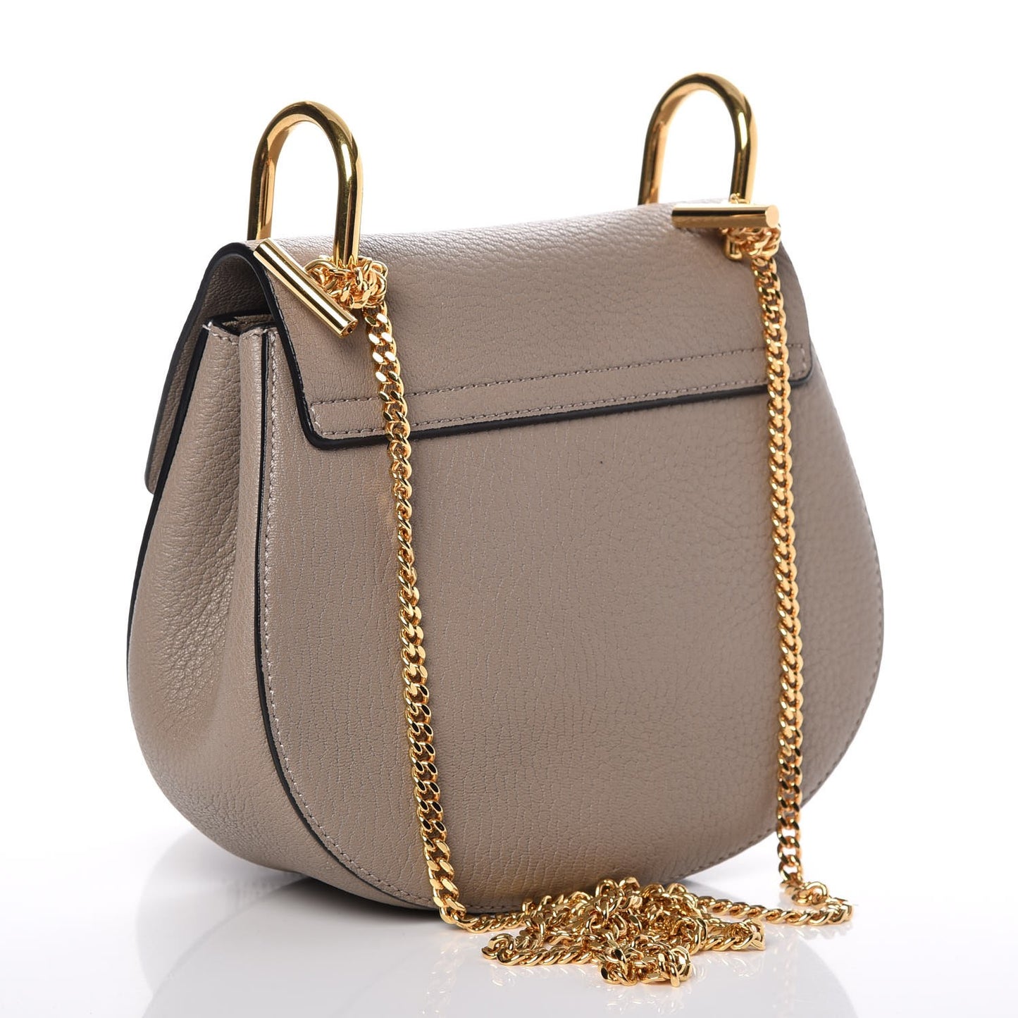 Grained Lambskin Mini Drew Shoulder Bag Motty Grey
