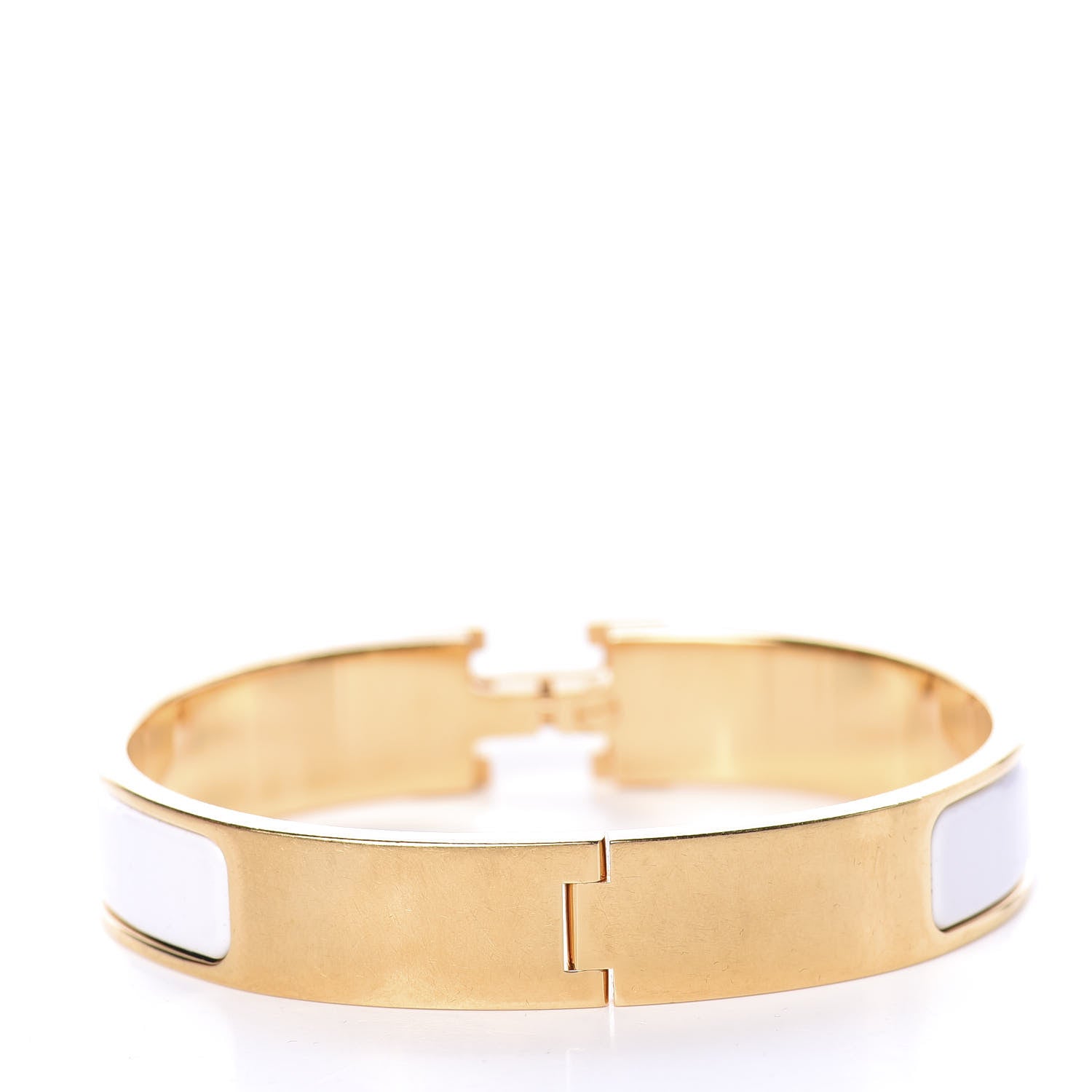 Hermes Enamel Narrow Clic Clac H Bracelet GM White 3 of 5