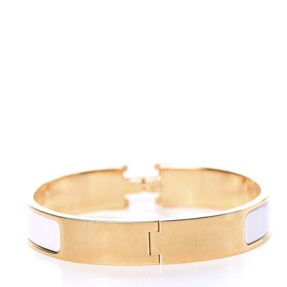 Hermes Enamel Narrow Clic Clac H Bracelet GM White 3 of 5