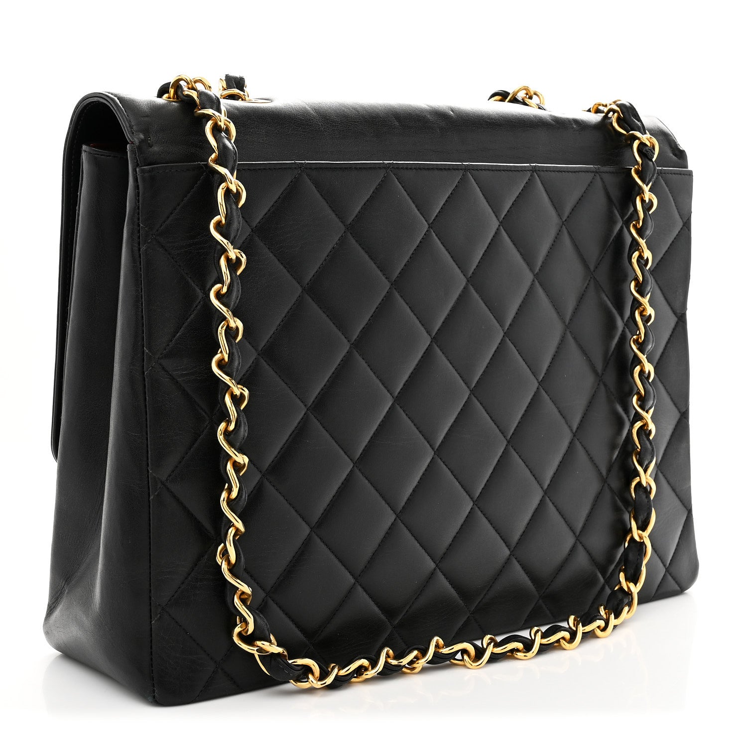 Chanel Lambskin Quilted CC Maxi Jumbo Single Flap Black 3 of 14