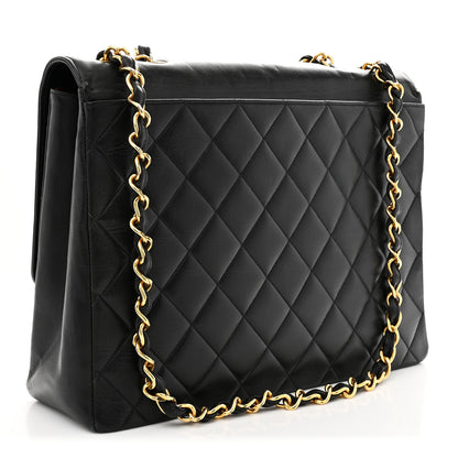 Chanel Lambskin Quilted CC Maxi Jumbo Single Flap Black 3 of 14