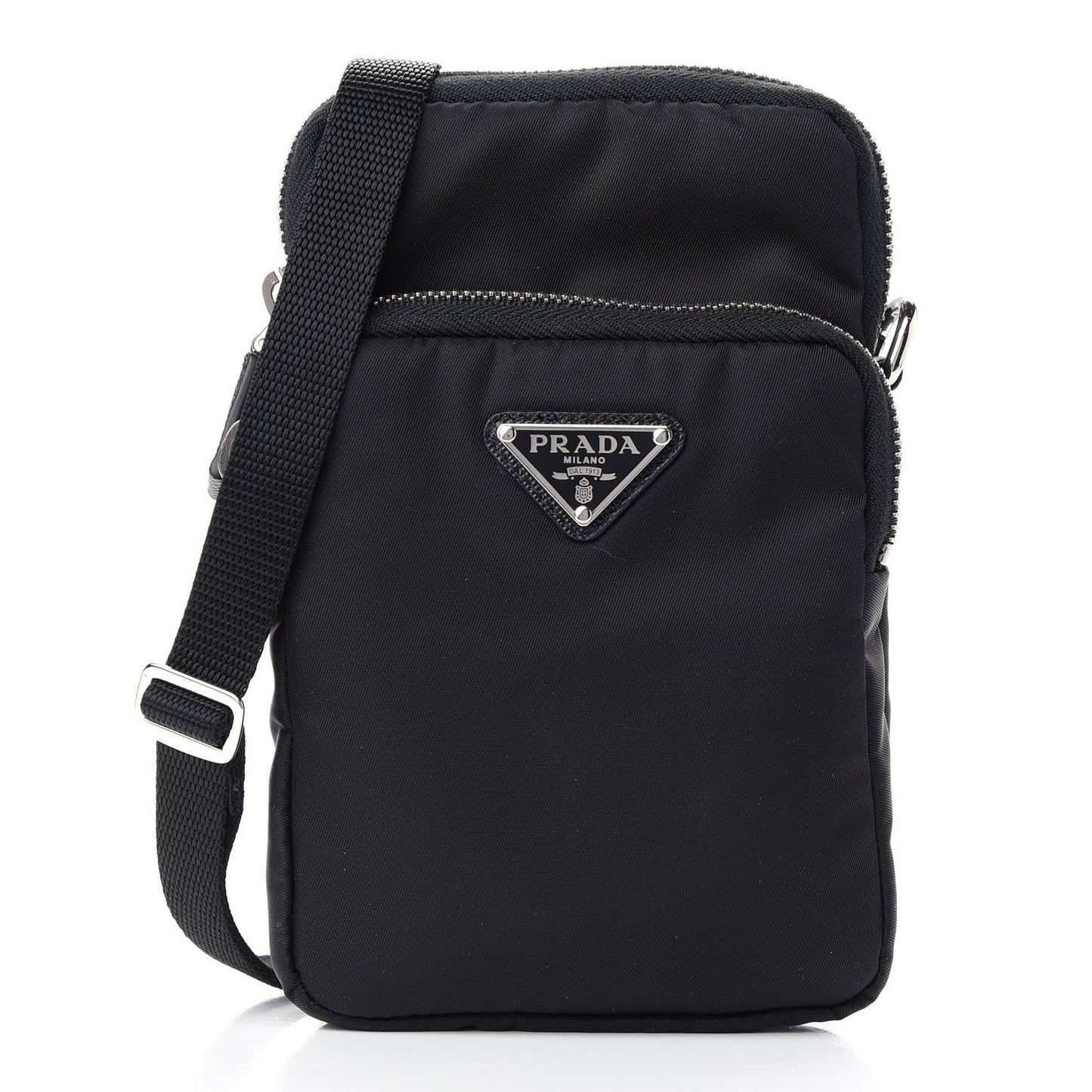 Tessuto Nylon Saffiano Crossbody Pouch Black
