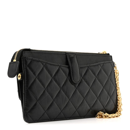 Chanel Aged Calfskin Quilted 2.55 Reissue Pouch With Chain Handle Black 7 of 27
