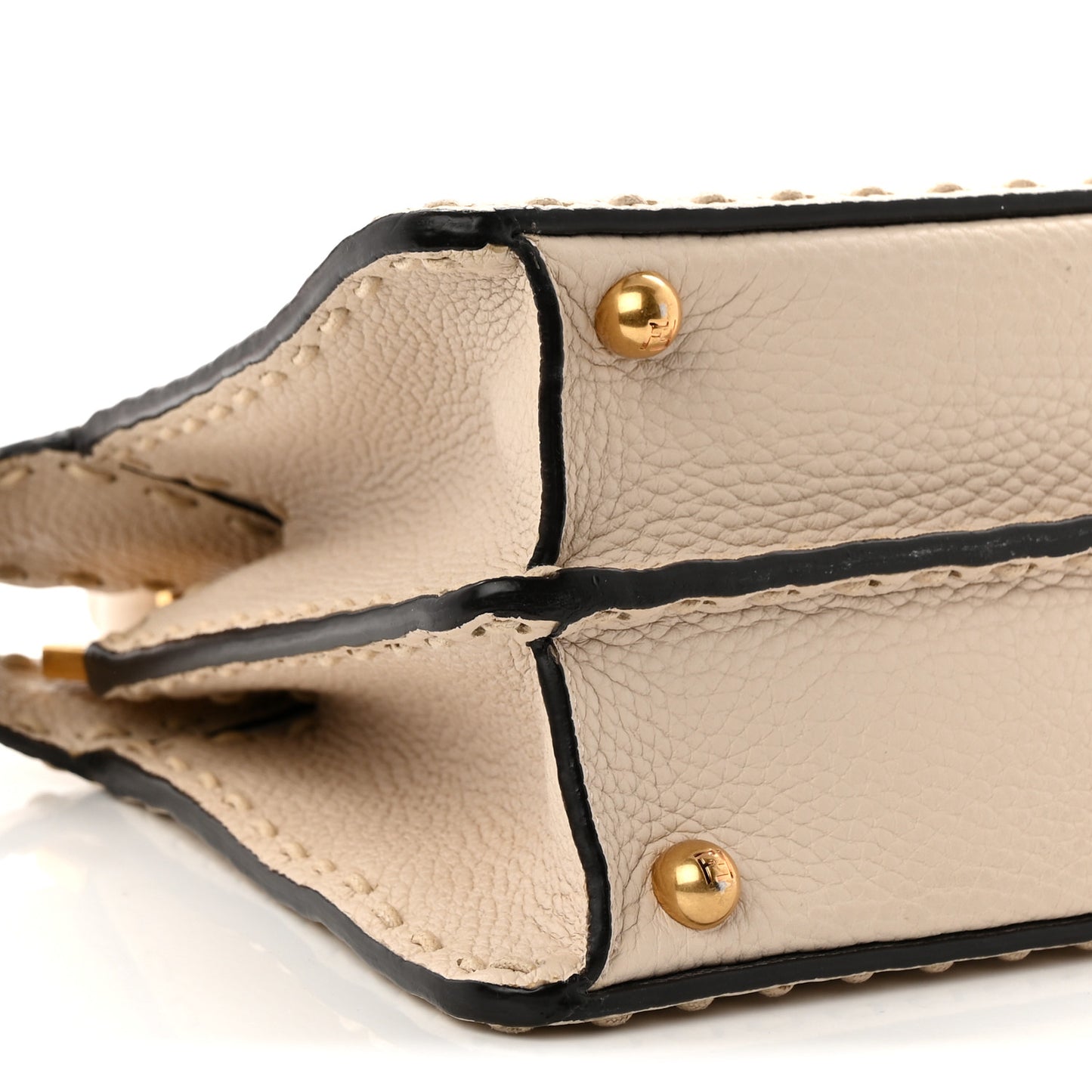Cuoio Roma Sellerissima Nappa Sintetica Tape Stitch Small Peekaboo I SEE U Satchel Camelia
