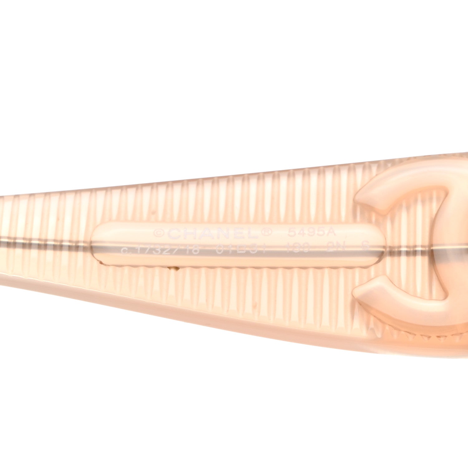 Chanel Transparent Acetate Shield Sunglasses 5495 Light Pink 5 of 7