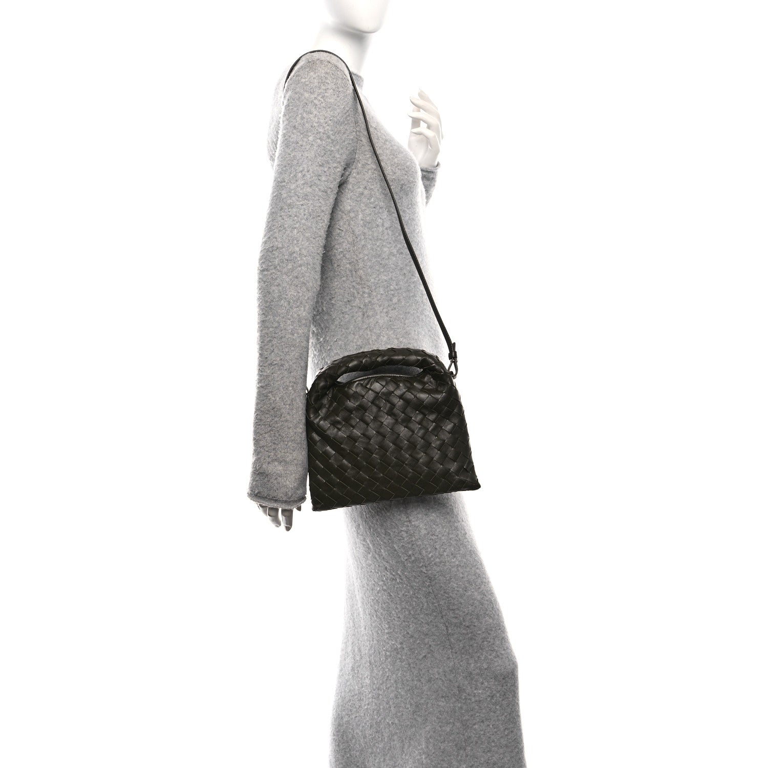 Bottega Veneta Calfskin Intrecciato Mini Hop Kaki 2 of 11