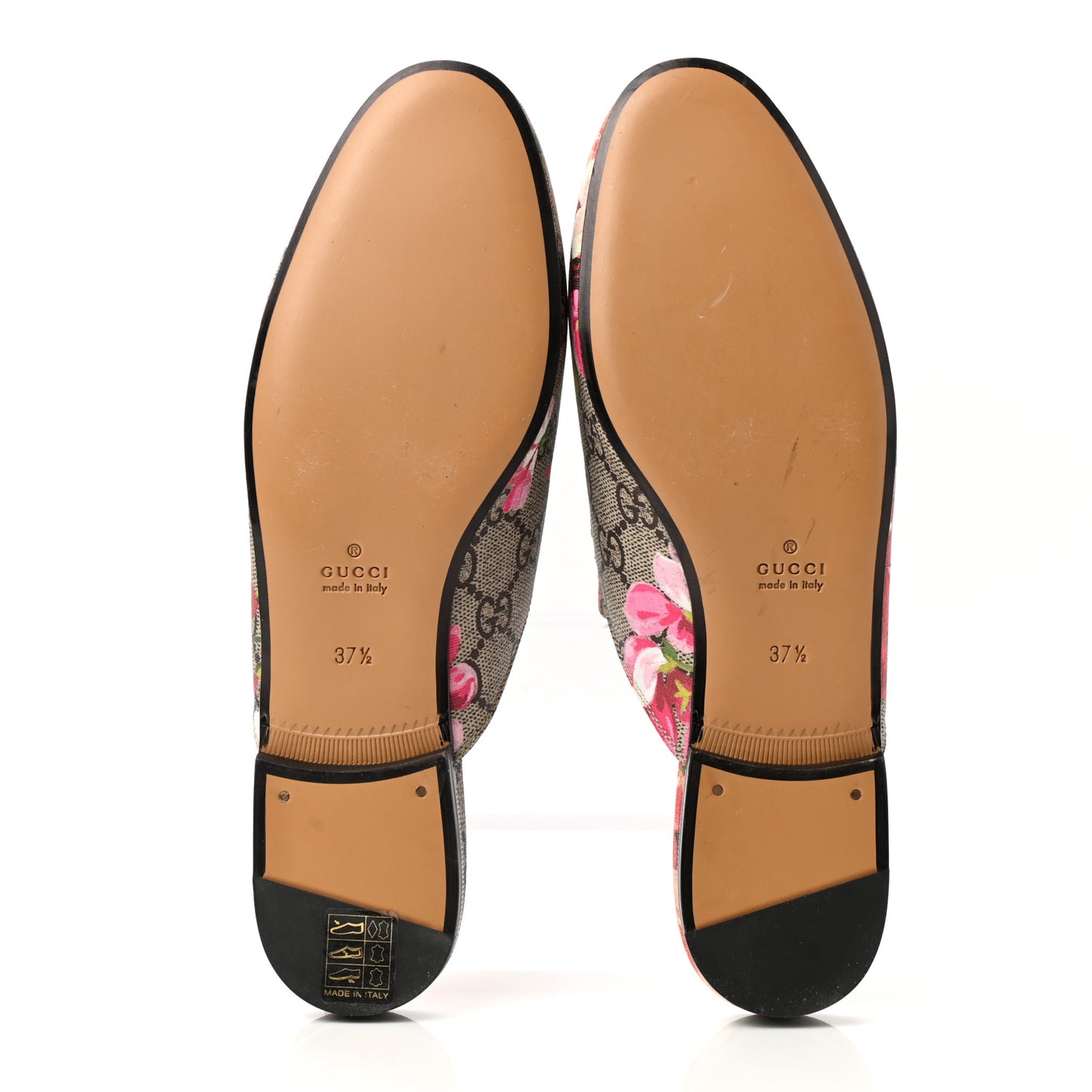 GG Supreme Monogram Blooms Womens Princetown Slippers 37.5 Beige Multicolor Dry Rose