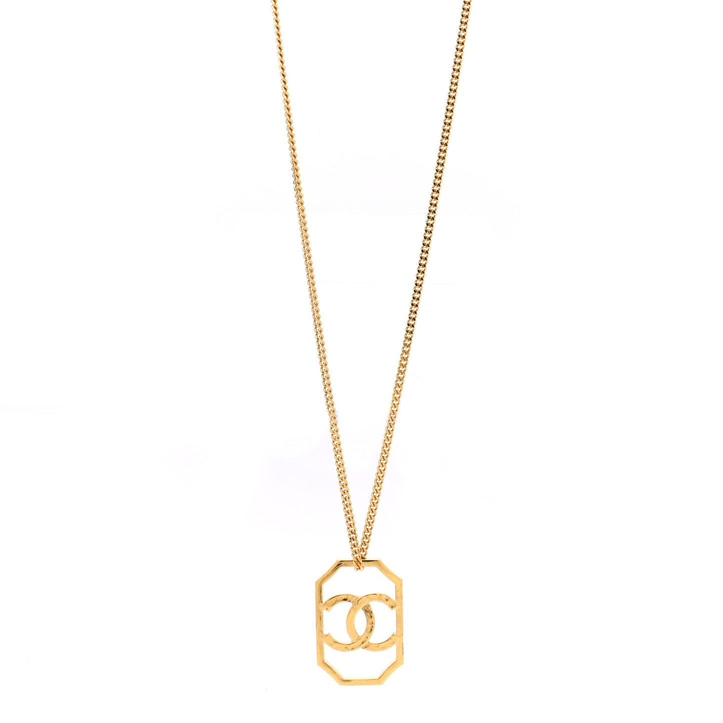 Metal CC Chain Pendant Necklace Gold