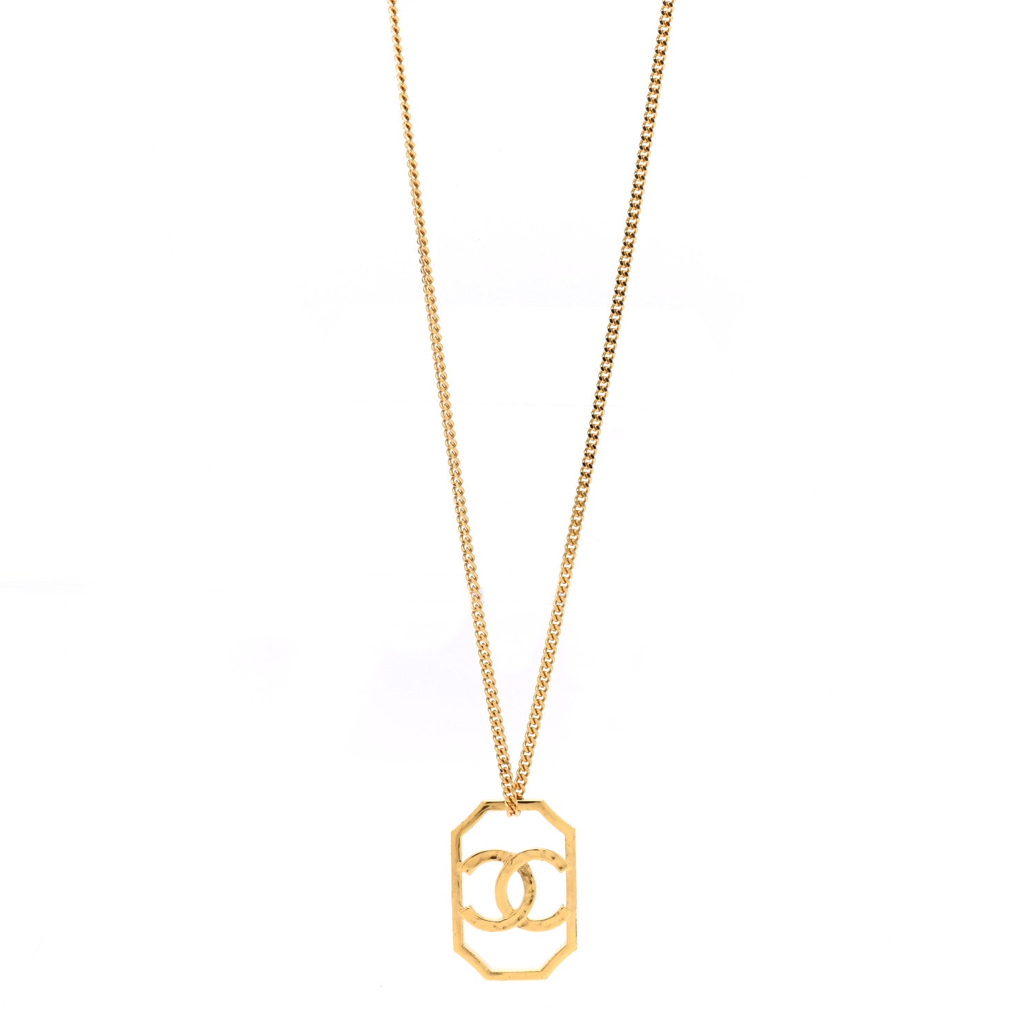 Chanel Metal CC Chain Pendant Necklace Gold 1 of 7