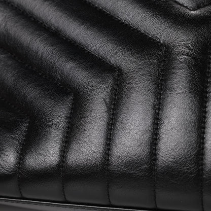 Saint Laurent Calfskin Y Quilted Monogram Medium Loulou Chain Satchel Black 14 of 15