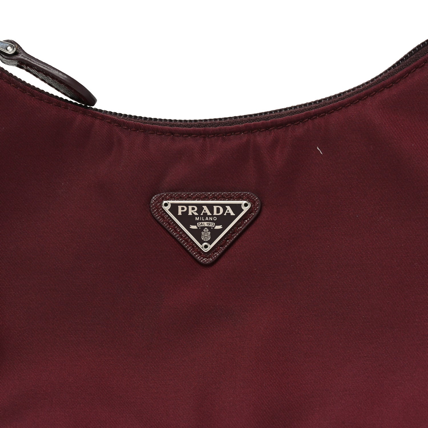 Prada Tessuto Nylon Saffiano Mini Re-Edition 2005 Bag Bordeaux 7 of 9