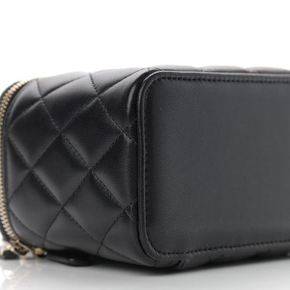 Chanel Lambskin Quilted Small Top Handle Vanity Case With Chain Black 10 of 14