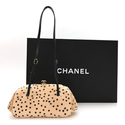 Chanel Pony Hair Cheetah Print Pretty CC Clutch With Strap Light Beige Black 11 of 11