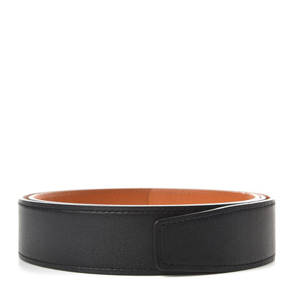 Hermes Swift Epsom 32mm Belt Strap 85 Black Orange 1 of 6