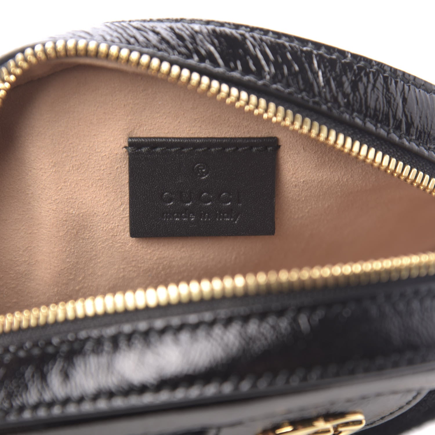 Gucci Suede Patent Web Mini Ophidia Round Shoulder Bag Black 6 of 10