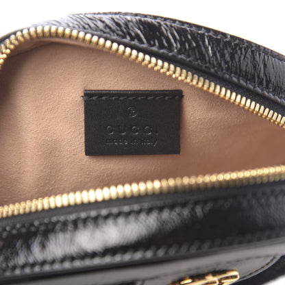 Gucci Suede Patent Web Mini Ophidia Round Shoulder Bag Black 6 of 10