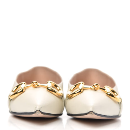 Gucci Nappa Lumiere Deva Horsebit Chain Embellished Flats 36.5 Dusty White 2 of 11
