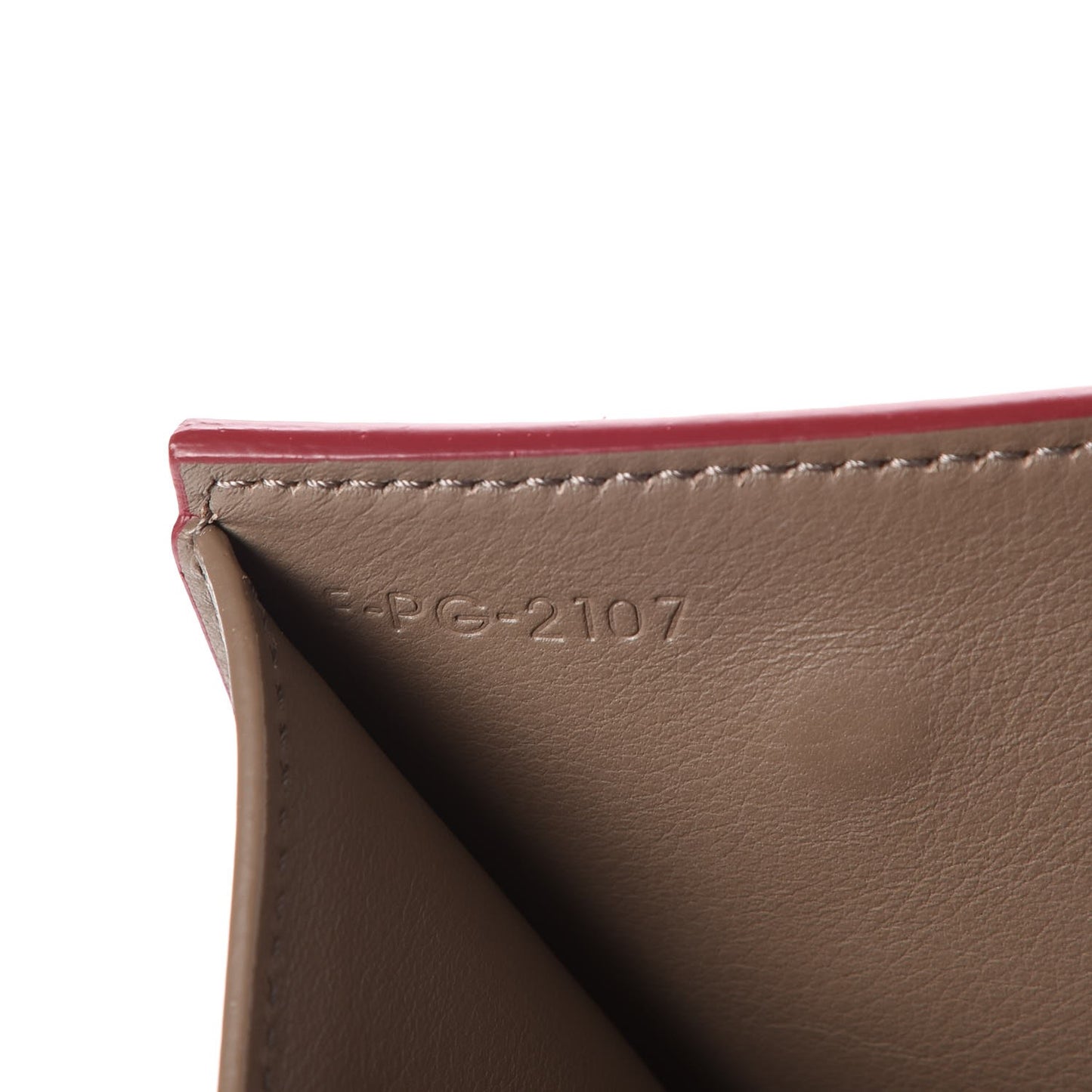 Drummed Calfskin Small Multifunction Folded Wallet Dark Pink