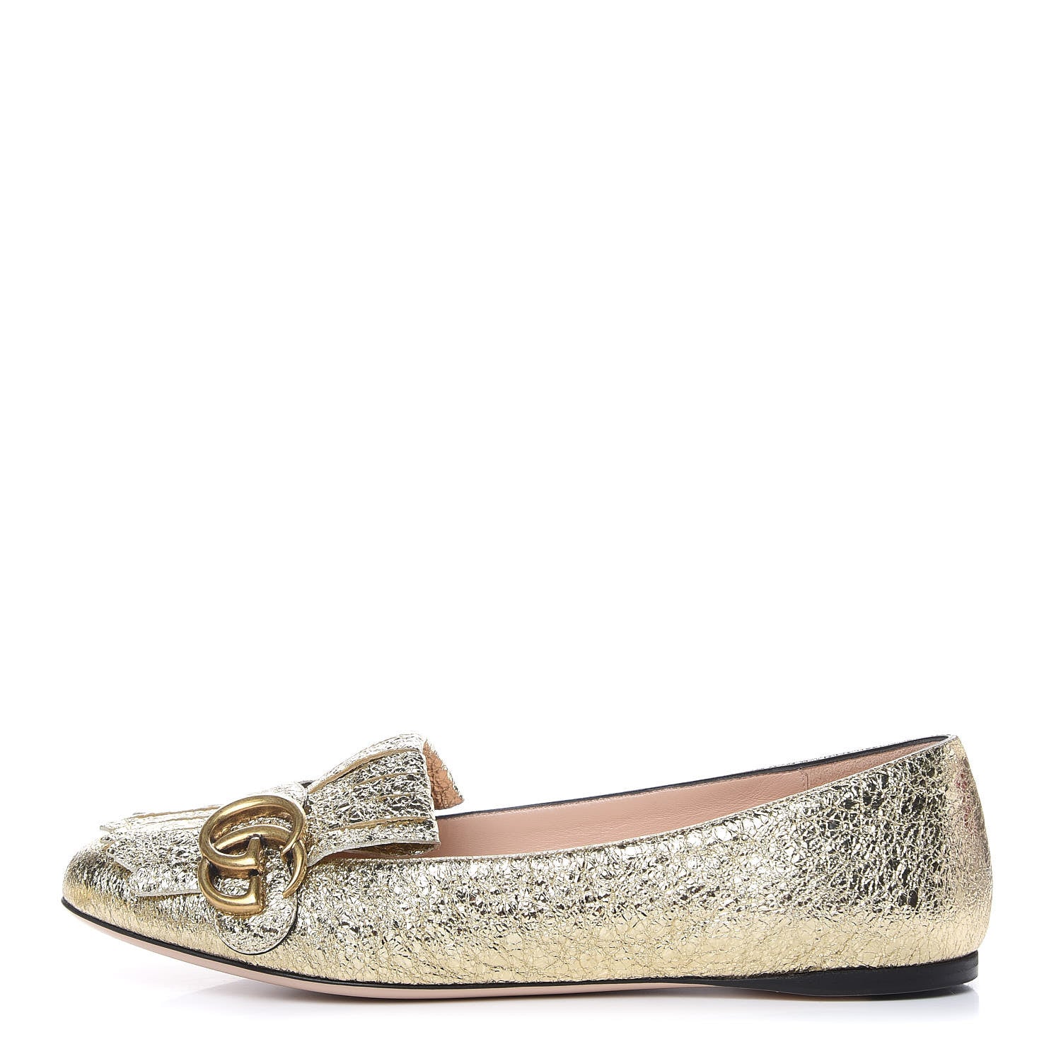 Gucci Galassia GG Marmont Fringe Flats 39 Platino 1 of 11