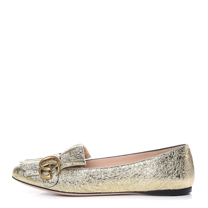 Gucci Galassia GG Marmont Fringe Flats 39 Platino 1 of 11