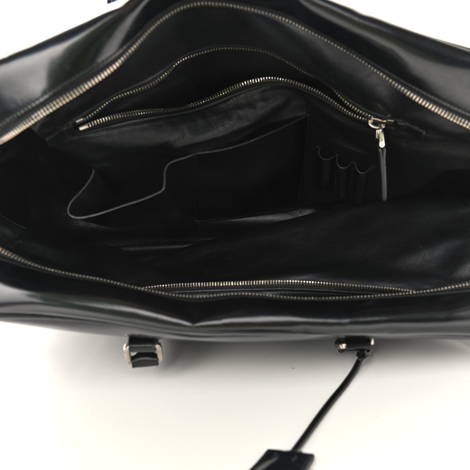 Prada Spazzolato Large Zip Around Briefcase Black 7 of 10