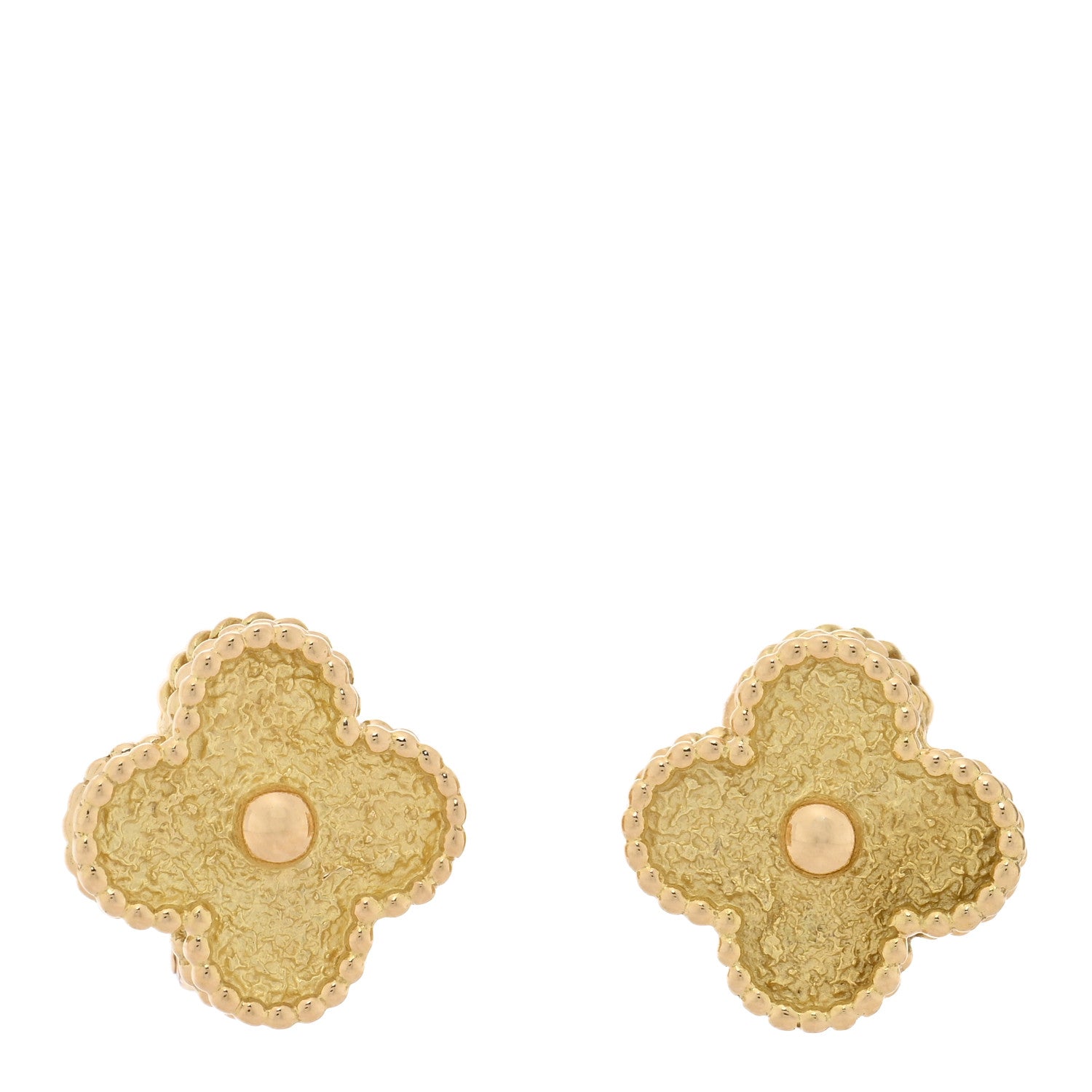 Van Cleef & Arpels 18K Yellow Gold Vintage Alhambra Clip On Earrings 1 of 4