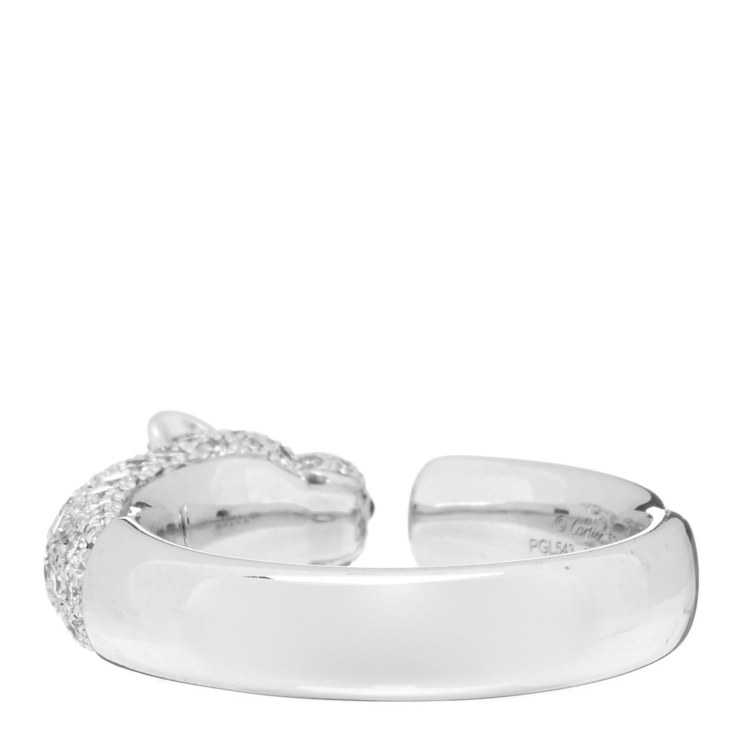 Cartier 18K White Gold Diamond Black Onyx Emerald Panthere De Cartier Ring 51 5.75 5 of 6
