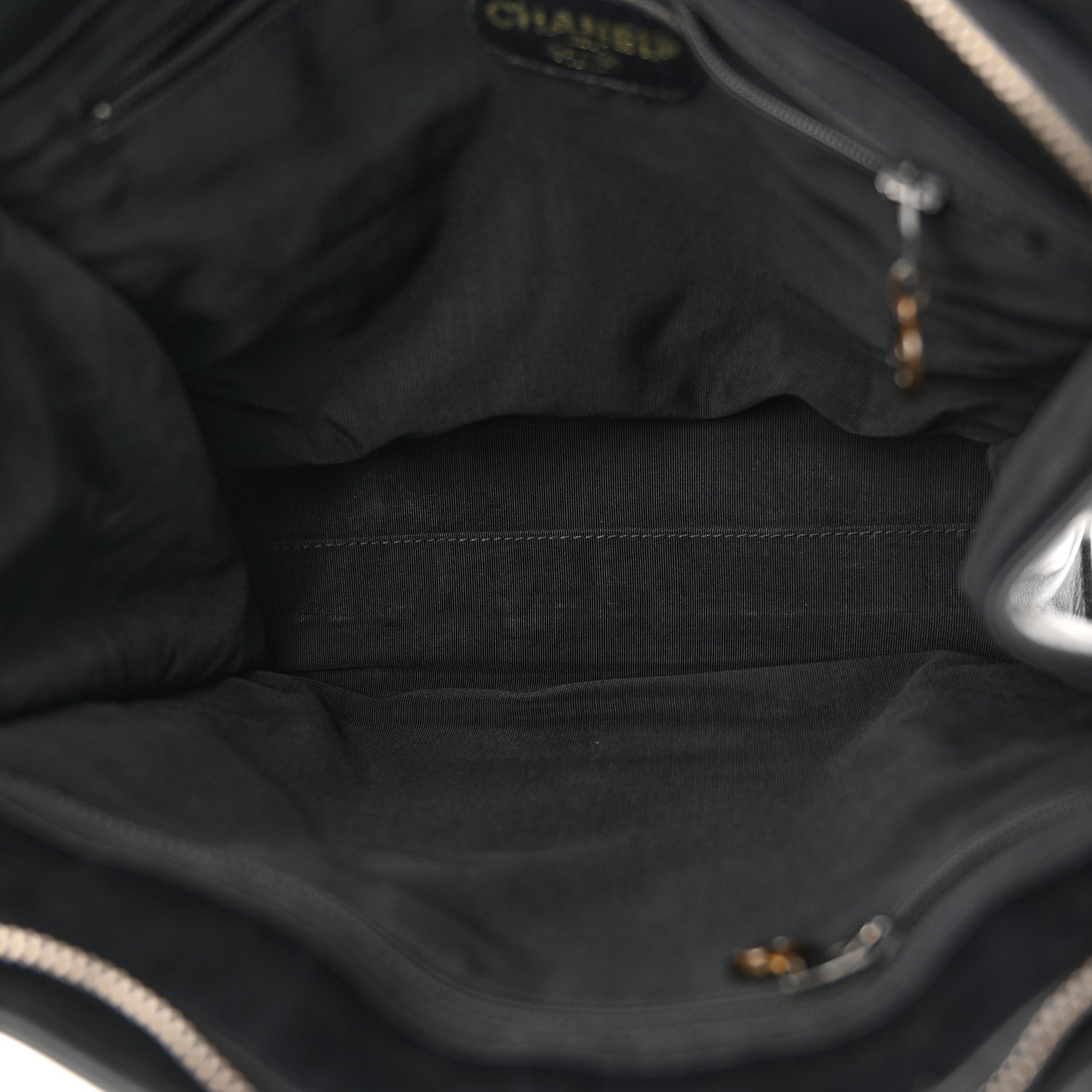 Chanel Lambskin CC Stitched Logo Tote Black 5 of 12