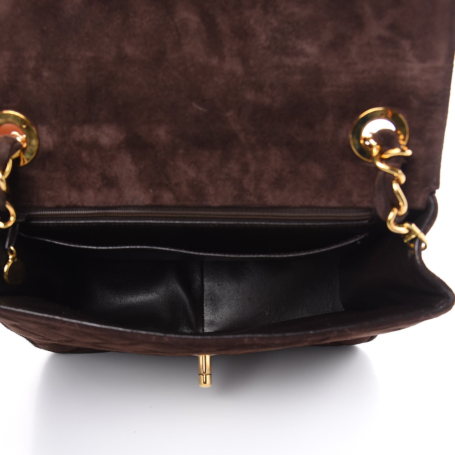 Chanel Suede Quilted Medium Single Flap Brown 5 of 15
