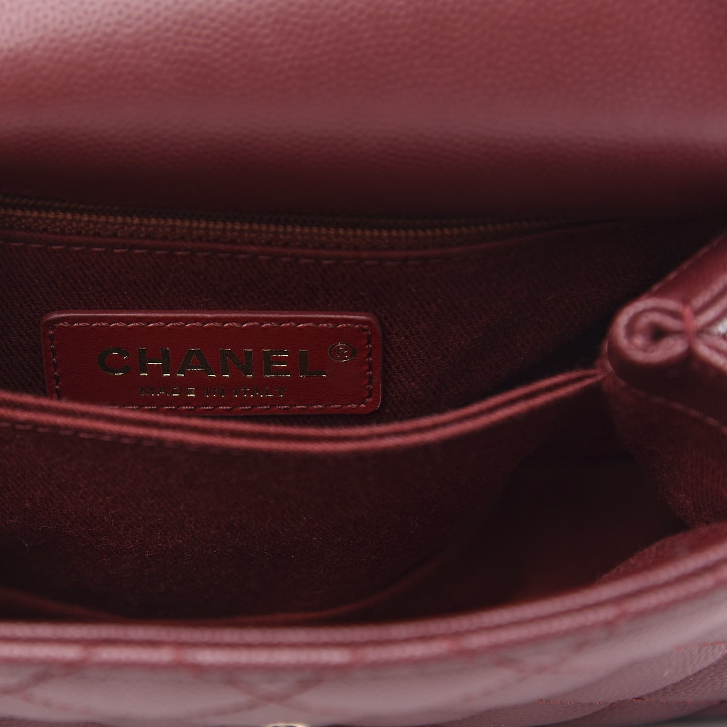 Caviar Quilted Extra Mini Coco Handle Flap Burgundy