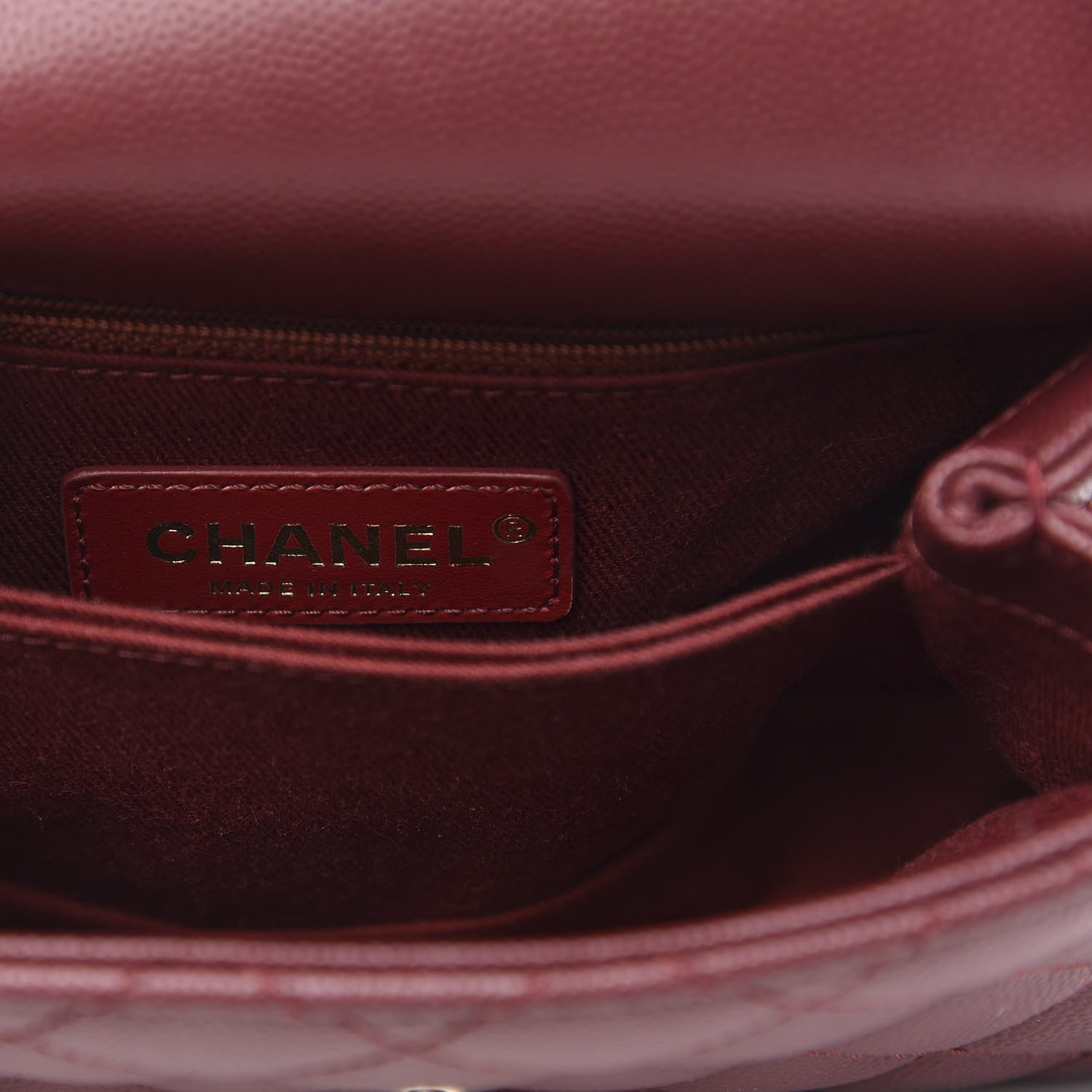 Chanel Caviar Quilted Extra Mini Coco Handle Flap Burgundy 6 of 10