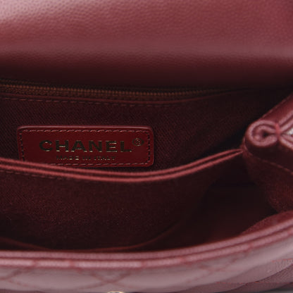 Chanel Caviar Quilted Extra Mini Coco Handle Flap Burgundy 6 of 10
