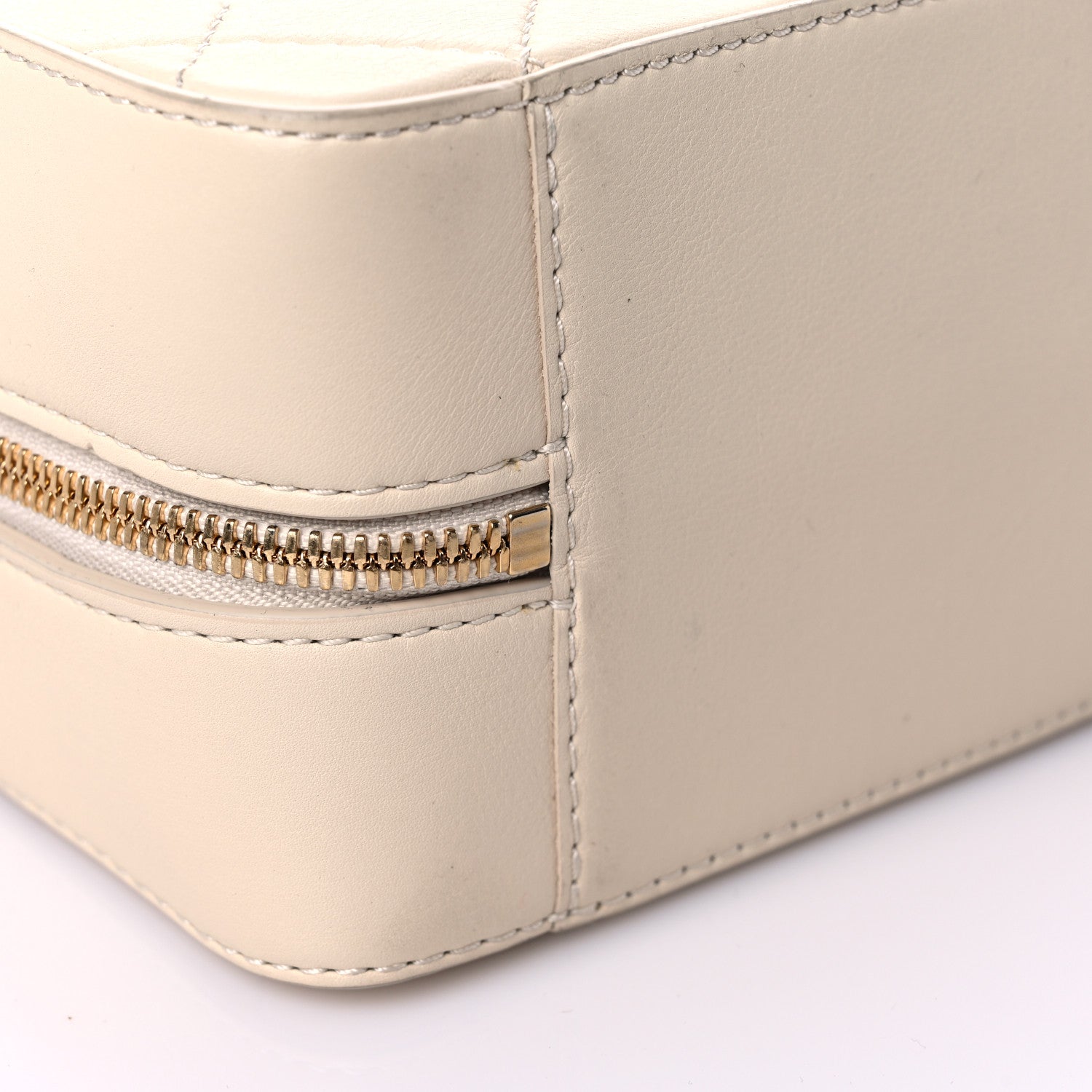 Chanel Calfskin Quilted Travel Kit Vanity Case Beige 14 of 15
