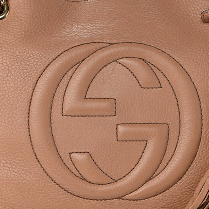 Gucci Pebbled Calfskin Medium Soho Chain Shoulder Bag Camelia 8 of 10