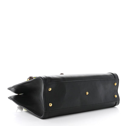Gucci Calfskin Small Diana Tote Bag Black Yellow Fluo 4 of 15