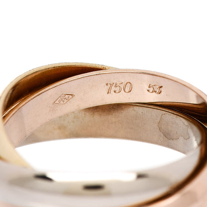 Cartier 18K Pink Yellow White Gold Classic Les Must De Cartier Trinity Ring 53 6.25 3 of 5