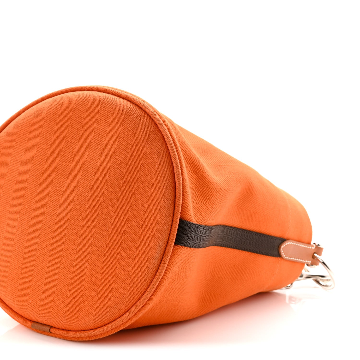 Hermes Toile Natural Barenia Sac De Pansage Grooming Bag Orange Kaki 10 of 10